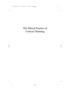 The Ethical Practice of Critical Thinking