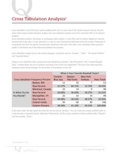 Cross Tabulation Analysis1