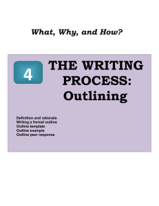 THE WRITING PROCESS: Outlining