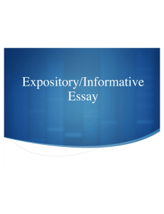 Expository/Informative Essay