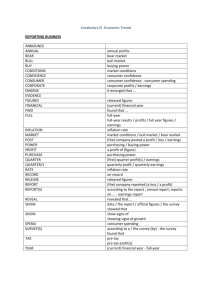 Vocabulary III. Economic Trends REPORTING BUSINESS