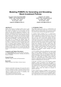 Modeling POMDPs for Generating and Simulating Stock Investment