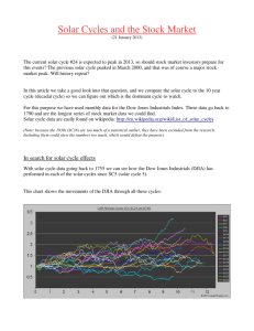 Solar Cycles and the Stock Market