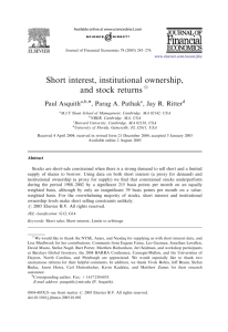 Short interest, institutional ownership, and stock returns
