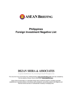 Philippines Foreign Investment Negative List