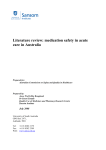 Literature review: medication safety in acute care in Australia 2008