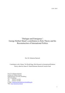 Dialogue and Emergence‟: George Herbert Mead‟s contribution to