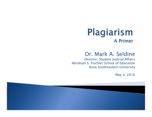 Plagiarism - Fischler Graduate School