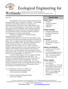 Ecological Engineering for Wetlands