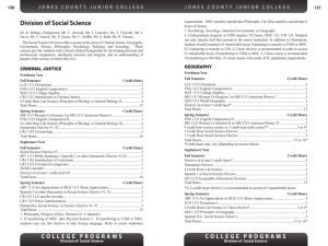 Division of Social Science - Jones County Junior College