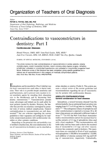 Contraindications to vasoconstrictors in dentistry: Part I
