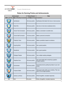 Rules for Earning Points and Achievements