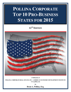 pollina corporate top 10 pro-business states for 2015 12th edition