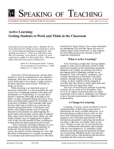 Getting Students to Work and Think in the Classroom