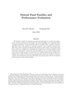 Mutual Fund Families and Performance Evaluation