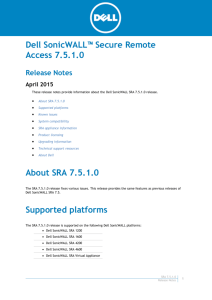 Dell SonicWALL SRA 7.5.1.0 Release Notes