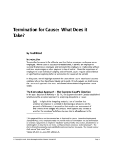 Termination for Cause: What Does it Take?