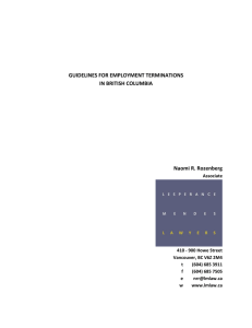 Guidelines for Employment Terminations in British Columbia