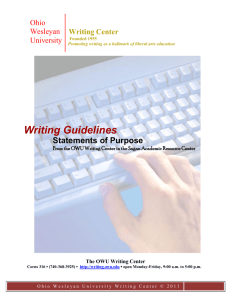 Statements of Purpose Guidelines and Sample Essays