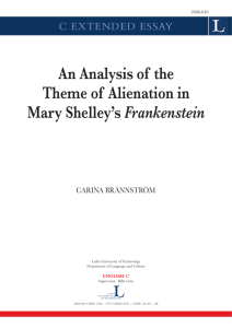 An analysis of the theme of alienation in Mary Shelley's Frankenstein