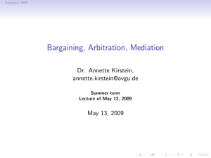 Bargaining, Arbitration, Mediation