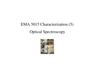 EMA 5015 Characterization (5) Optical Spectroscopy