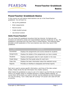 PowerTeacher Gradebook Basics PowerTeacher Gradebook Basics