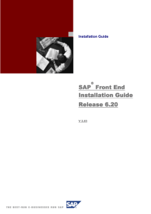 SAP Front End Installation Guide