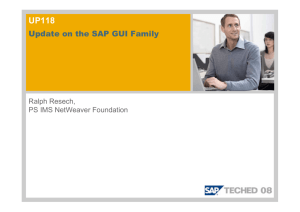 SAP GUI Family - Technion Data-Processing