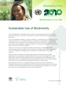 Sustainable Use of Biodiversity - Convention on Biological Diversity