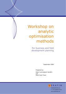 Workshop on analytic optimisation methods