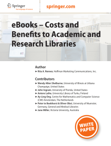 Costs and Benefits to Academic and Research Libraries