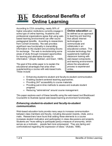 Educational Benefits of Online Learning