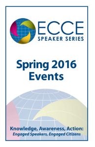 Spring 2016 ECCE Speaker Series Events Schedule