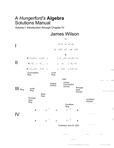 A Hungerford's Algebra Solutions Manual James Wilson I II III