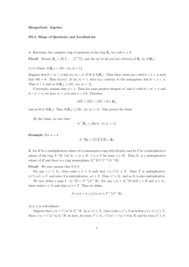 Hungerford: Algebra III.4. Rings of Quotients and Localization 1