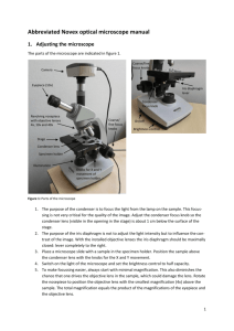 Abbreviated Novex optical microscope manual