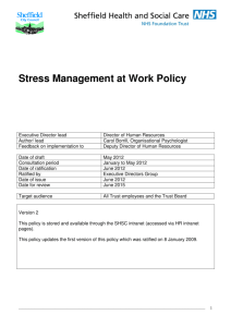 Stress Management at Work Policy