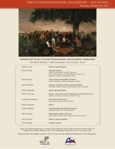 workshop schedule - Humanities Texas