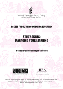 study skills: managing your learning