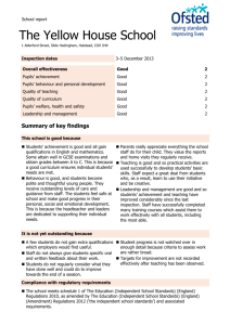 OFSTED Report 2013 - The Yellow House School