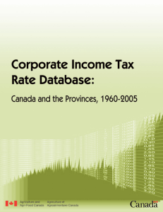 Corporate Income Tax Rate Database: Canada and the Provinces