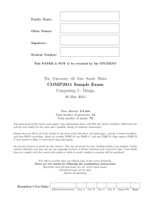 COMP2911 Sample Exam Computing 3 - Design