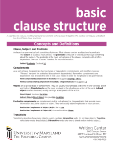 Basic Clause Structure PDF - University of Maryland, Baltimore