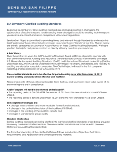 SSF Summary: Clarified Auditing Standards