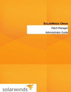SolarWinds Patch Manager Administrator Guide