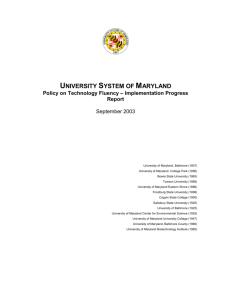 Policy on Technology Fluency - University System of Maryland