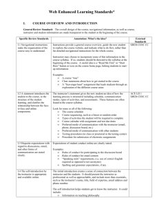 Printer friendly version of Standards for Web Enhanced Learning