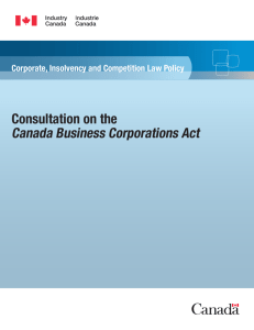 public consultation on the Canada Business Corporations Act