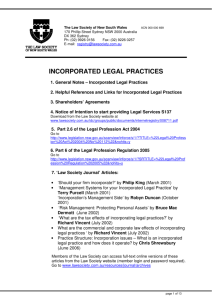 Incorporated Legal Practices Information
